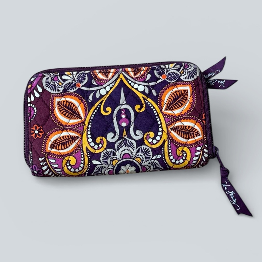 Vera Bradley Quilted Zip Around Wallet | Purple Floral - Picture 2 of 6